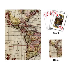 Vintage World Map Old  Globe Antique America Playing Cards Single Design (rectangle) by uniart180623