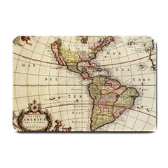 Vintage World Map Old  Globe Antique America Small Doormat by uniart180623