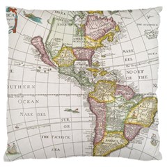 Vintage Map Of The Americas Standard Premium Plush Fleece Cushion Case (two Sides) by uniart180623