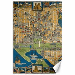 Vintatge Map Of Washington Dc Canvas 24  X 36  by uniart180623