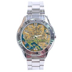 Vintatge Map Of Washington Dc Stainless Steel Analogue Watch by uniart180623