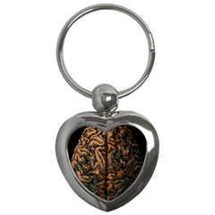 Always On My Mind Brain Map Vintage Key Chain (Heart)