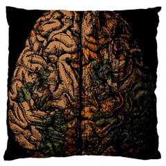 Always On My Mind Brain Map Vintage Large Premium Plush Fleece Cushion Case (two Sides) by uniart180623