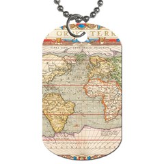 Old World Map Of Continents The Earth Vintage Retro Dog Tag (two Sides)