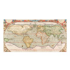 Old World Map Of Continents The Earth Vintage Retro Satin Shawl 45  X 80  by uniart180623