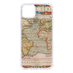 Old World Map Of Continents The Earth Vintage Retro Iphone 14 Plus Tpu Uv Print Case by uniart180623