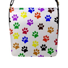 Pawprints-paw-prints-paw-animal Flap Closure Messenger Bag (l) by uniart180623