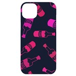 Wine Bottles Background Graphic iPhone 14 Plus Black UV Print Case Front