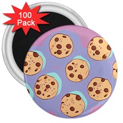 Cookies Chocolate Chips Chocolate Cookies Sweets 3  Magnets (100 Pack) by uniart180623