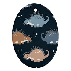 Dino Art Pattern Design Wallpaper Background Ornament (oval) by uniart180623