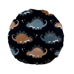 Dino Art Pattern Design Wallpaper Background Standard 15  Premium Flano Round Cushions by uniart180623