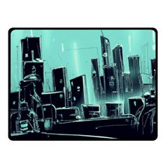 Buildings City Urban Destruction Background Two Sides Fleece Blanket (small) by uniart180623
