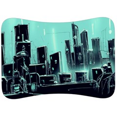 Buildings City Urban Destruction Background Velour Seat Head Rest Cushion by uniart180623