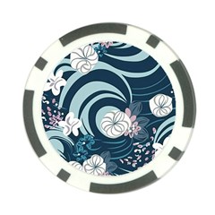 Flowers Pattern Floral Ocean Abstract Digital Art Poker Chip Card Guard by uniart180623