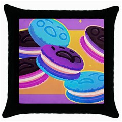 Cookies Chocolate Cookies Sweets Snacks Baked Goods Food Throw Pillow Case (Black)