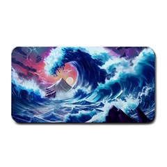 Storm Tsunami Waves Ocean Sea Nautical Nature Medium Bar Mat by uniart180623