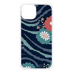 Waves Flowers Pattern Water Floral Minimalist Iphone 13 Tpu Uv Print Case by uniart180623