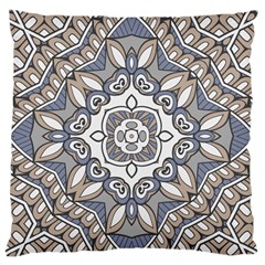 Flower Art Decorative Mandala Pattern Ornamental Large Premium Plush Fleece Cushion Case (one Side)