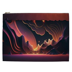 Fire Flame Burn Hot Heat Light Burning Orange Cosmetic Bag (xxl) by uniart180623