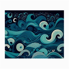 Waves Ocean Sea Abstract Whimsical Abstract Art Small Glasses Cloth by uniart180623