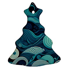 Waves Ocean Sea Abstract Whimsical Abstract Art Ornament (christmas Tree)  by uniart180623