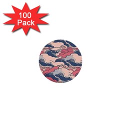 Waves Ocean Sea Water Pattern Rough Seas 1  Mini Buttons (100 Pack)  by uniart180623