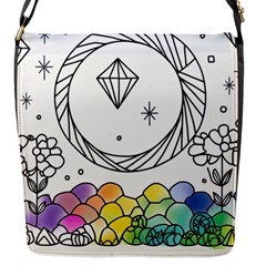 Rainbow Fun Cute Minimal Doodle Drawing Flap Closure Messenger Bag (s) by uniart180623