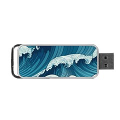 Waves Ocean Sea Pattern Water Tsunami Rough Seas Portable Usb Flash (one Side) by uniart180623