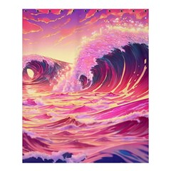 Waves Ocean Sea Tsunami Nautical Red Yellow Shower Curtain 60  X 72  (medium)  by uniart180623