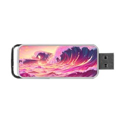 Waves Ocean Sea Tsunami Nautical Red Yellow Portable Usb Flash (two Sides) by uniart180623