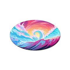 Waves Ocean Sea Tsunami Nautical Sticker (Oval)