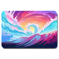 Waves Ocean Sea Tsunami Nautical Large Doormat by uniart180623