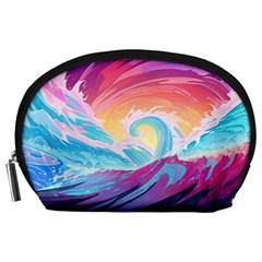 Waves Ocean Sea Tsunami Nautical Accessory Pouch (Large)