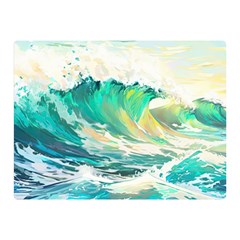 Waves Ocean Sea Tsunami Nautical Art Two Sides Premium Plush Fleece Blanket (mini) by uniart180623