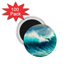 Waves Ocean Sea Tsunami Nautical Painting 1 75  Magnets (100 Pack)  by uniart180623