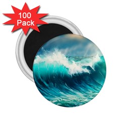 Waves Ocean Sea Tsunami Nautical Painting 2 25  Magnets (100 Pack)  by uniart180623