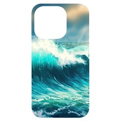 Waves Ocean Sea Tsunami Nautical Painting Iphone 14 Pro Black Uv Print Case by uniart180623