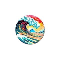 Waves Ocean Sea Tsunami Nautical Arts Golf Ball Marker by uniart180623