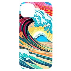 Waves Ocean Sea Tsunami Nautical Arts Iphone 14 Plus Black Uv Print Case by uniart180623