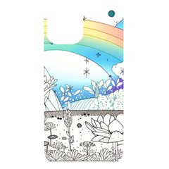 Rainbow Fun Cute Minimal Doodle Drawing Arts Iphone 14 Black Uv Print Case by uniart180623