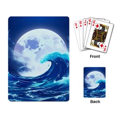 Waves Ocean Sea Tsunami Nautical Blue Playing Cards Single Design (rectangle) by uniart180623