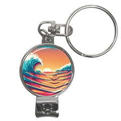 Waves Ocean Sea Tsunami Nautical Art Nature Nail Clippers Key Chain by uniart180623