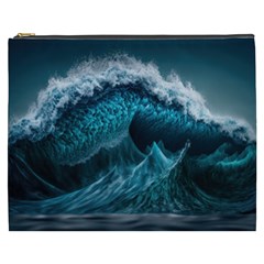 Tsunami Waves Ocean Sea Water Rough Seas Cosmetic Bag (xxxl) by uniart180623