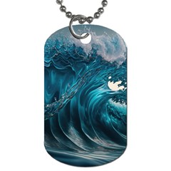 Tsunami Waves Ocean Sea Water Rough Seas Dog Tag (two Sides) by uniart180623