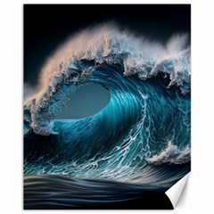 Tsunami Waves Ocean Sea Water Rough Seas Canvas 11  X 14  by uniart180623