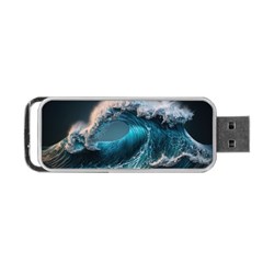 Tsunami Waves Ocean Sea Water Rough Seas Portable Usb Flash (two Sides) by uniart180623