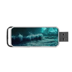 Waves Ocean Sea Tsunami Nautical Blue Sea Art Portable Usb Flash (one Side)