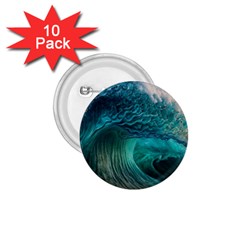 Tsunami Waves Ocean Sea Water Rough Seas 1 75  Buttons (10 Pack) by uniart180623