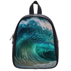 Tsunami Waves Ocean Sea Water Rough Seas School Bag (small) by uniart180623