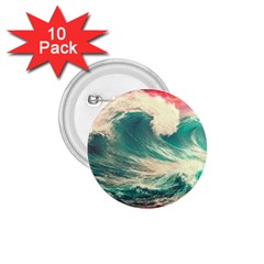 Storm Tsunami Waves Ocean Sea Nautical Nature Painting 1 75  Buttons (10 Pack) by uniart180623